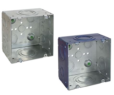 2 x 2 x 8 metal junction box|duplex receptacle outlet box.